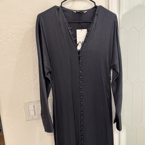Zara Grey Midi Dress NWT - Picture 1 of 4